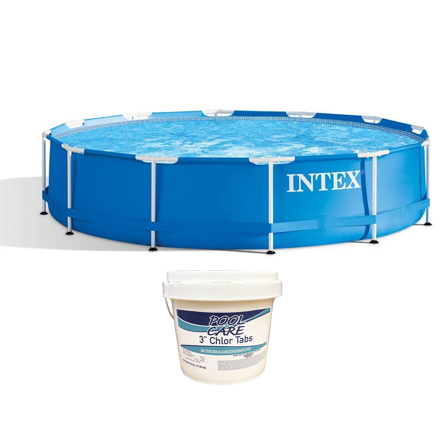 Intex 28210EH 12' x 30" Above Ground Frame Swimming Pool w/ Chlorine Tabs, 25 Lb - VMInnovations