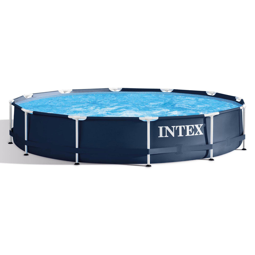 Intex 28211ST 12' x 30" Frame Round Above Ground Swimming Pool Kit with Canopy