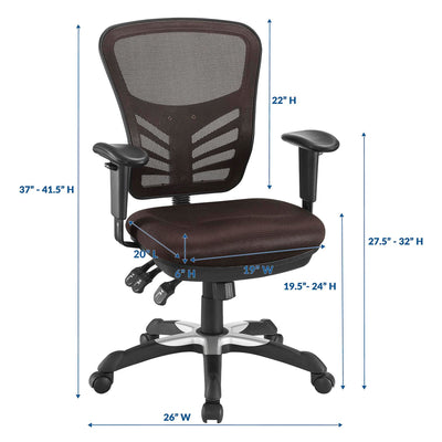 Modway Articulate Mesh Office Chair, Adjustable from 19.5 to 24 Inches, Brown