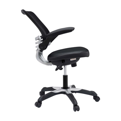 Modway Edge Vinyl Office Chair, Adjustable Black (Open Box)
