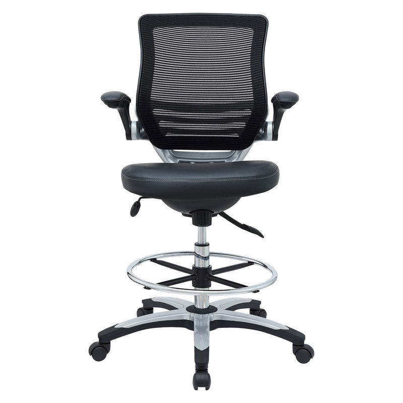 Modway Edge Vinyl Drafting Chair, Adjustable from 22 to 29.5 Inch (Open Box)