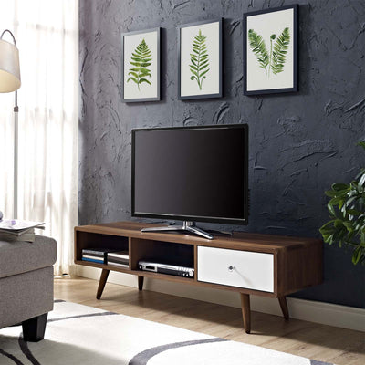 Modway Transmit Retro 55 Inch TV Stand with Open Storage Spaces (Open Box)