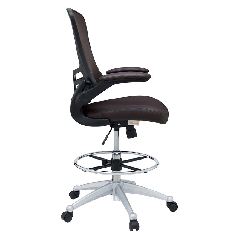 Modway Attainment Drafting Chair, Adjustable from 22.5 to 30 Inches High, Brown
