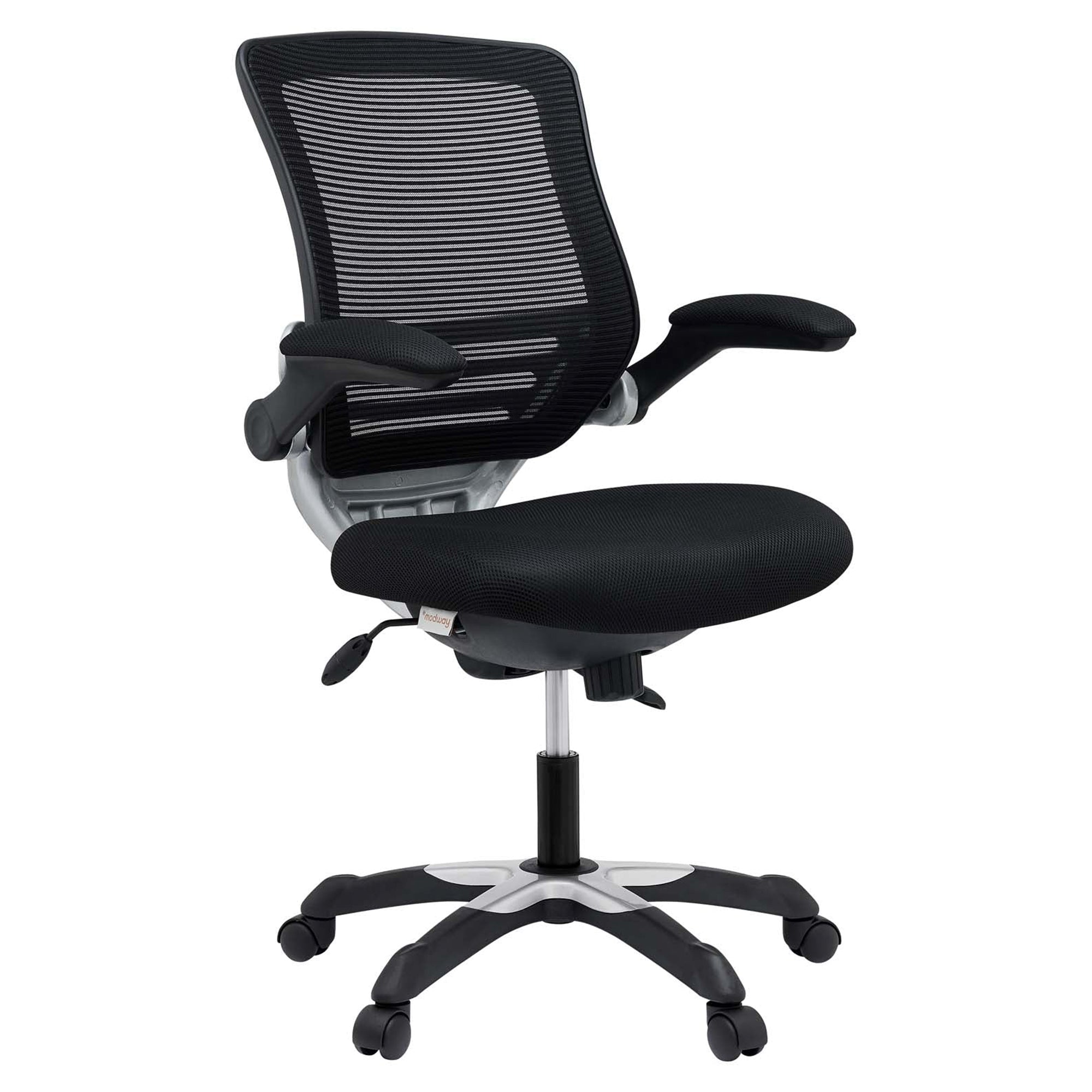 Modway Edge Vinyl Office Chair, Adjustable from 18.5-22" High, Black (Open Box)