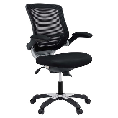 Modway Edge Vinyl Office Chair, Adjustable from 18.5-22" High, Black (Open Box)