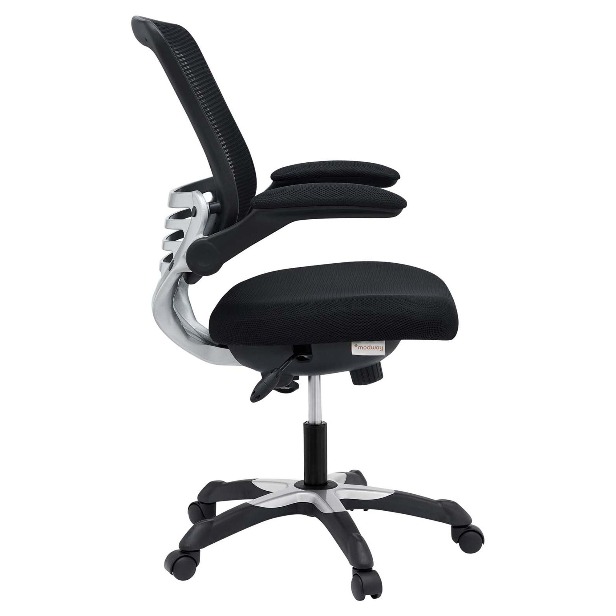Modway Edge Vinyl Office Chair, Adjustable from 18.5-22" High, Black (Open Box)