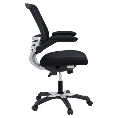 Modway Edge Vinyl Office Chair, Adjustable from 18.5-22" High, Black (Open Box)