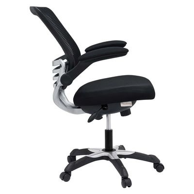 Modway Edge Vinyl Office Chair, Adjustable from 18.5-22" High, Black (Open Box)