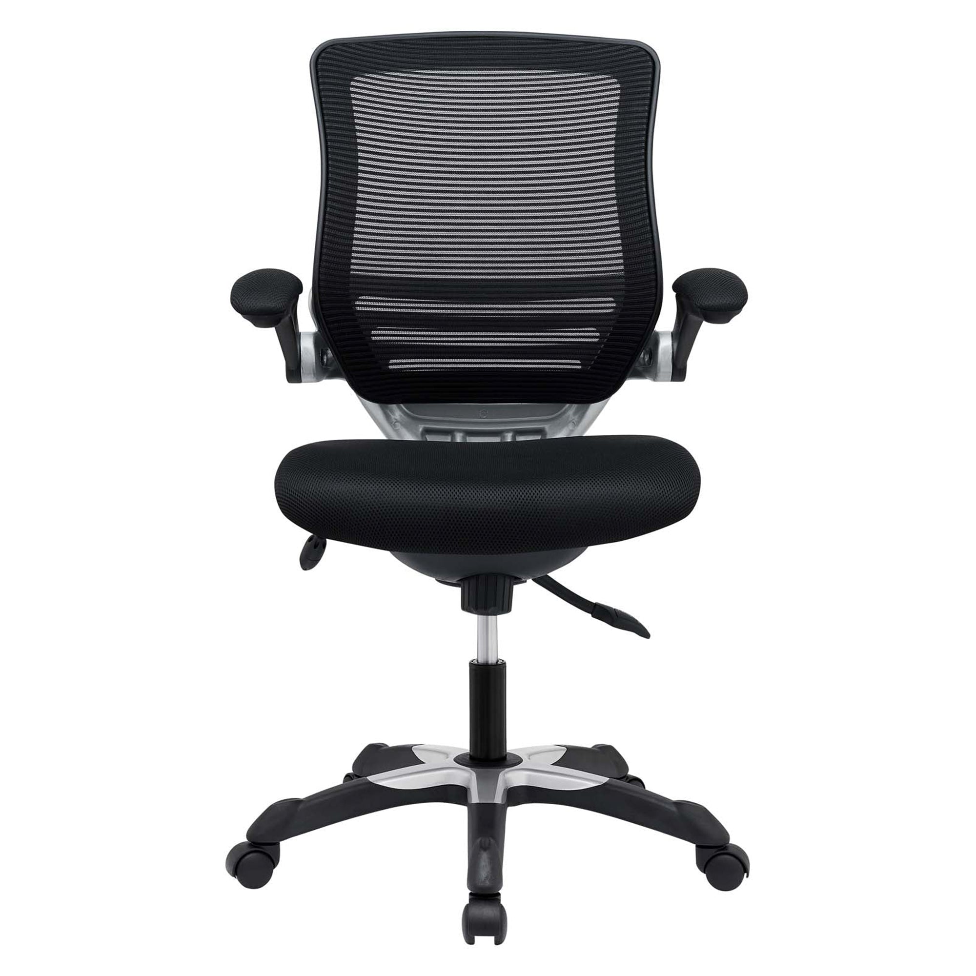 Modway Edge Vinyl Office Chair, Adjustable from 18.5-22" High, Black (Open Box)