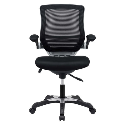 Modway Edge Vinyl Office Chair, Adjustable from 18.5-22" High, Black (Open Box)
