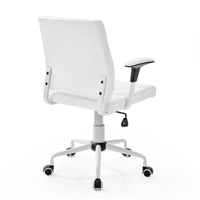 Modway Lattice Vinyl Office Chair, 18 to 21 Inches High, White (For Parts)