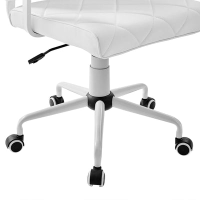 Modway Lattice Vinyl Office Chair, 18 to 21 Inches High, White (For Parts)
