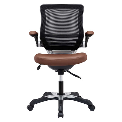 Modway Edge Vinyl Office Chair, Adjustable 17.5 to 21 Inches High, (Open Box)
