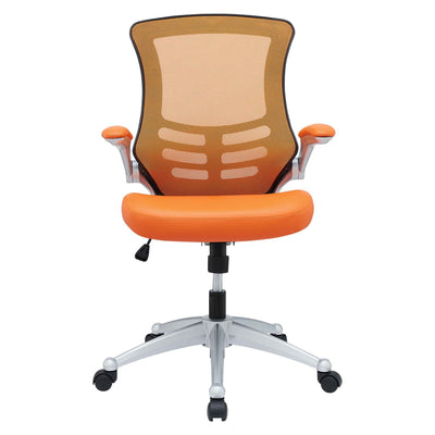 Modway Attainment Mesh Vinyl Office Chair, Adjustable from 18 to 22 Inch, Orange