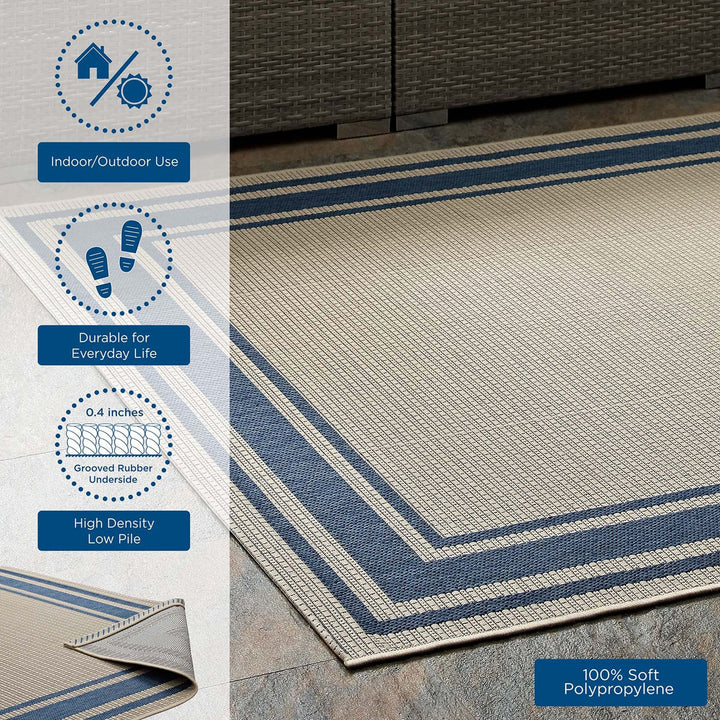Modway Rim Solid Border 5 x 8 Foot Indoor I Outdoor Area Rug (Open Box) - VMInnovations