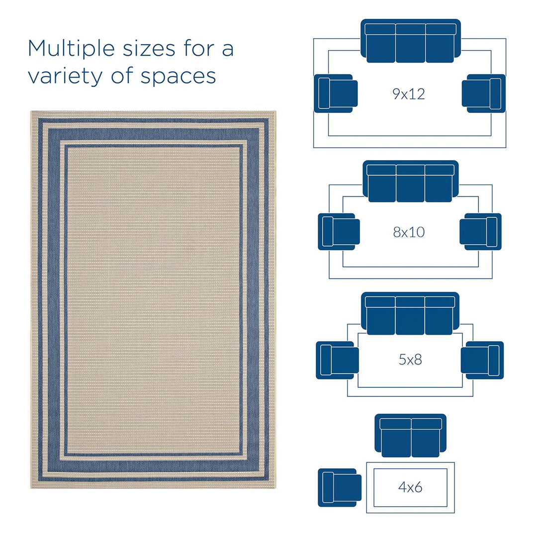 Modway Rim Solid Border 5 x 8 Foot Indoor I Outdoor Area Rug (Open Box) - VMInnovations