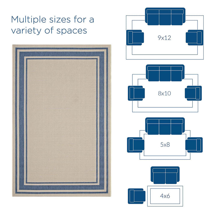 Modway Rim Solid Border 5 x 8 Foot Indoor I Outdoor Area Rug (Open Box) - VMInnovations