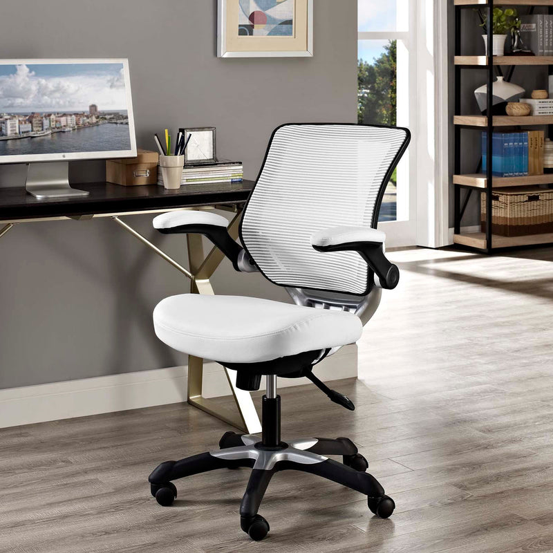 Modway Edge Vinyl Office Chair, Adjustable from 17.5 to 21 Inches (H)(For Parts)