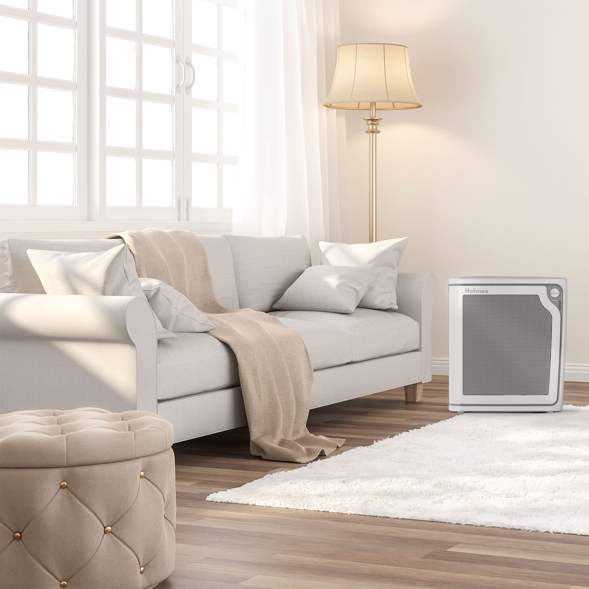 Holmes HAP8650B-NU-2 True HEPA Console Air Purifier with Quiet Operation, Black