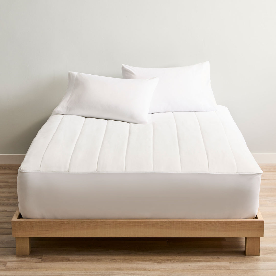 Sunbeam Vertical Quilt Heated Mattress Pad w/ Digital Display Controllers, Twin