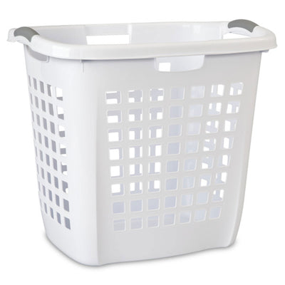 Sterilite Ultra Easy Carry Dirty Clothes Laundry Basket Hamper, White (8 Pack) - VMInnovations