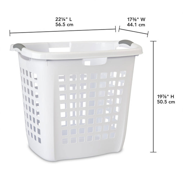 Sterilite Ultra Easy Carry Dirty Clothes Laundry Basket Hamper, White (8 Pack)