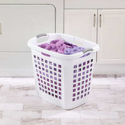 Sterilite Ultra Easy Carry Dirty Clothes Laundry Basket Hamper, White (8 Pack) - VMInnovations