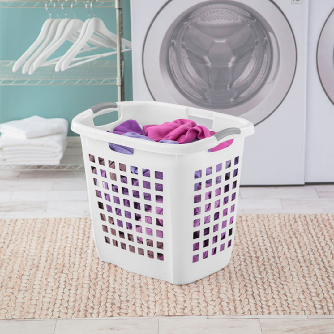 Sterilite Ultra Easy Carry Dirty Clothes Laundry Basket Hamper, White (8 Pack)