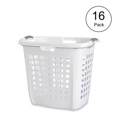 Sterilite Ultra Easy Carry Dirty Clothes Laundry Basket Hamper, White (16 Pack)