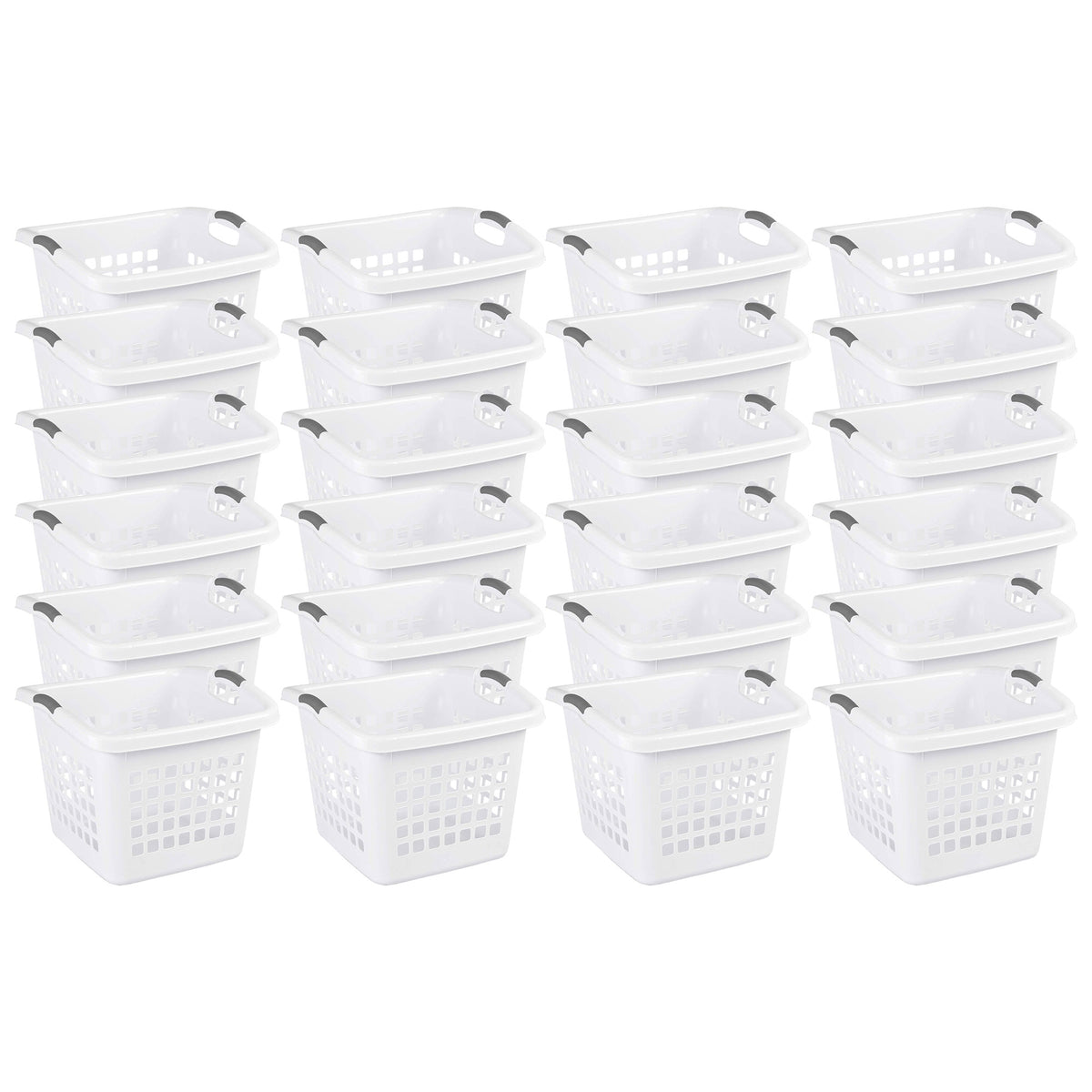Sterilite Ultra 1.75 Bushel Plastic Laundry Basket Hamper w/ Handles (24 Pack)