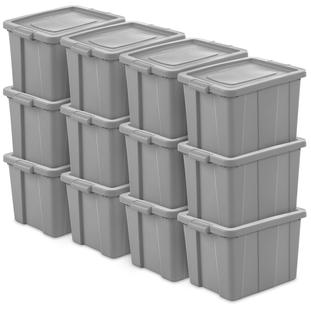 Sterilite Tuff1 18 Gallon Plastic Storage Tote Container Bin w/ Lid (12 Pack)