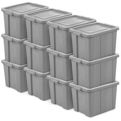 Sterilite Tuff1 18 Gallon Plastic Storage Tote Container Bin w/ Lid (12 Pack)