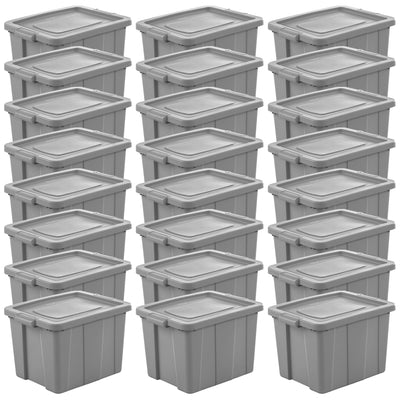 Sterilite Tuff1 18 Gallon Plastic Storage Tote Container Bin w/ Lid (24 Pack)