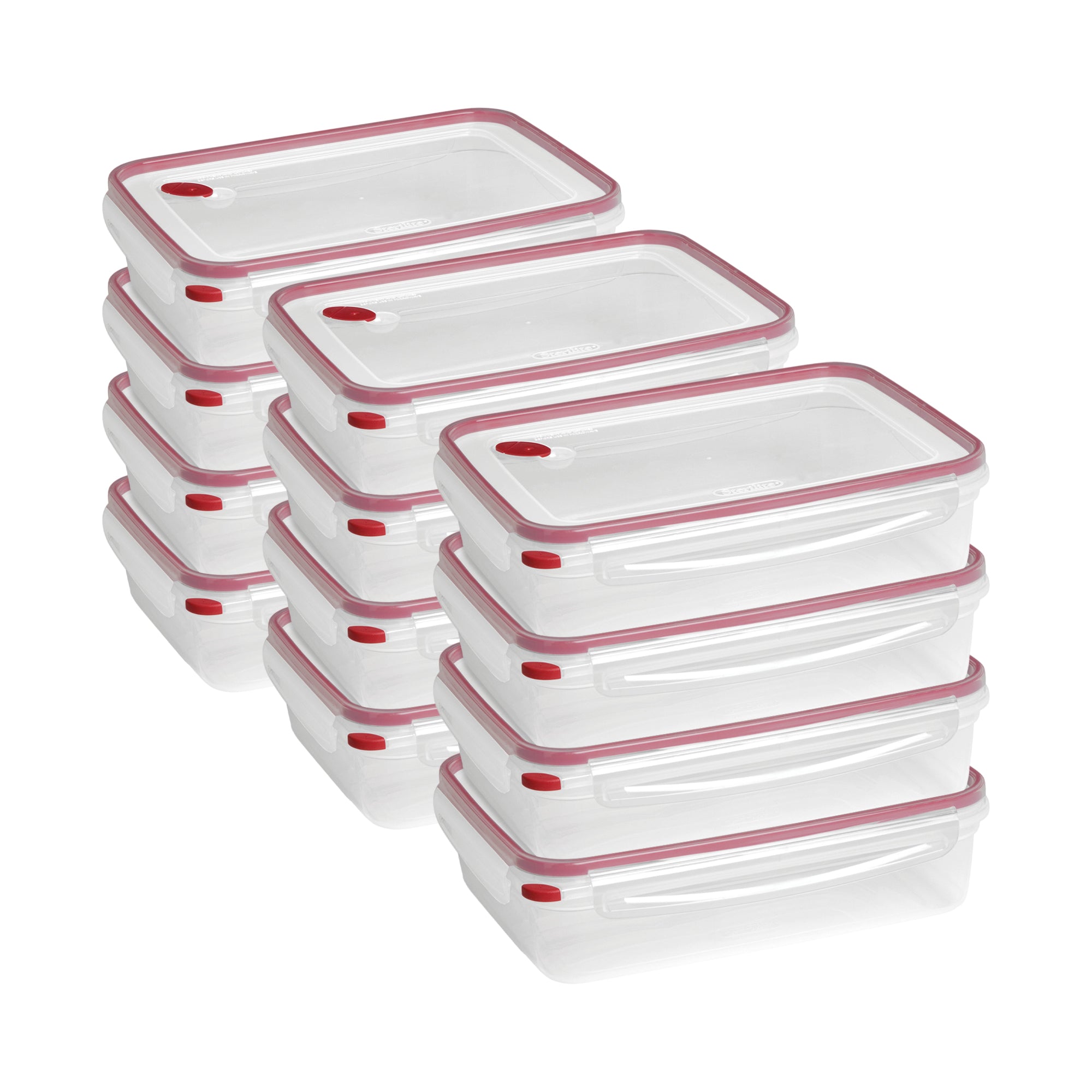 Sterilite 03426604 16 Cup Rectangle UltraSeal Food Storage Container, Red 12 Ct - VMInnovations