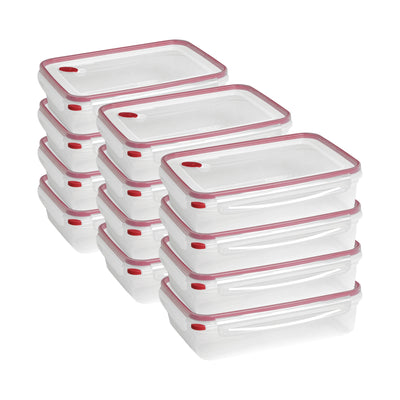 Sterilite 03426604 16 Cup Rectangle UltraSeal Food Storage Container, Red 12 Ct - VMInnovations