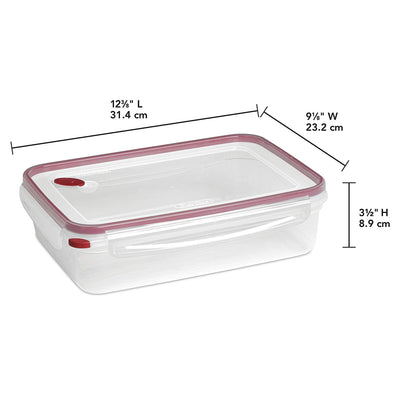 Sterilite 03426604 16 Cup Rectangle UltraSeal Food Storage Container, Red 16 Ct