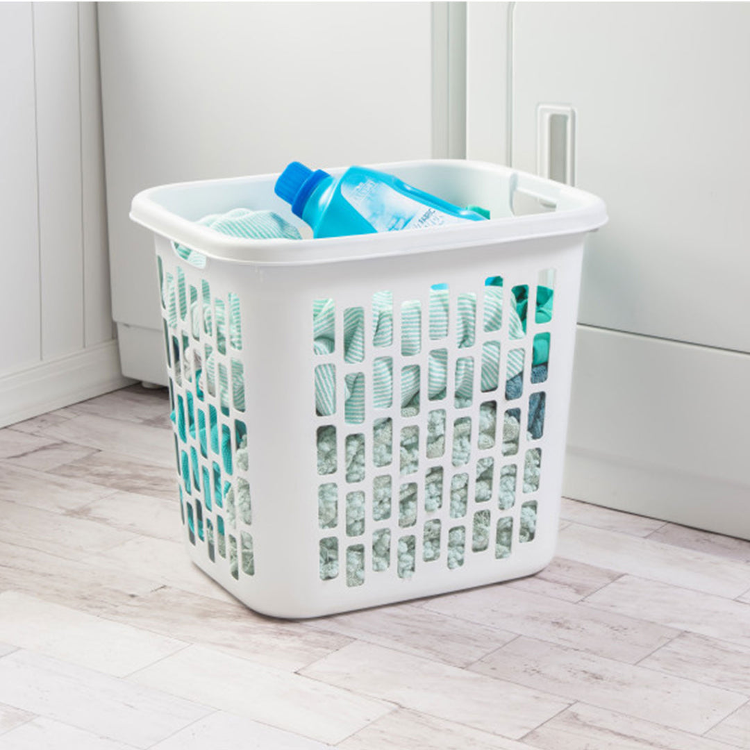 Sterilite Ultra Easy Carry Plastic Dirty Clothes Laundry Basket Hamper, (8 Pack) - VMInnovations