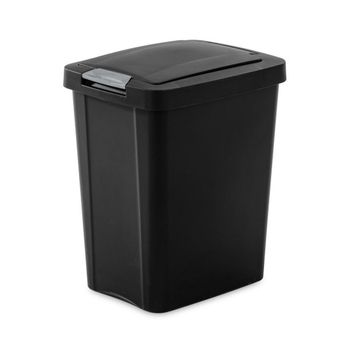 Sterilite 7.5 Gallon TouchTop Wastebasket Trash Can with Latch, 4 Pack, Black