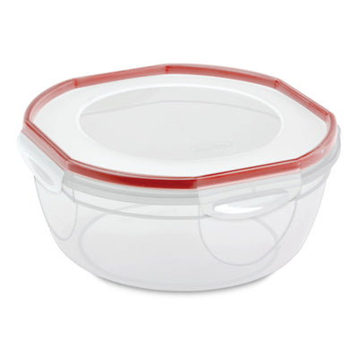 Sterilite Ultra Seal 4.7 Qt Plastic Food Storage Bowl Container w/ Lid (4 Pack)