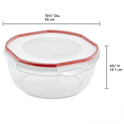 Sterilite Ultra Seal 4.7 Qt Plastic Food Storage Bowl Container w/ Lid (12 Pack) - VMInnovations