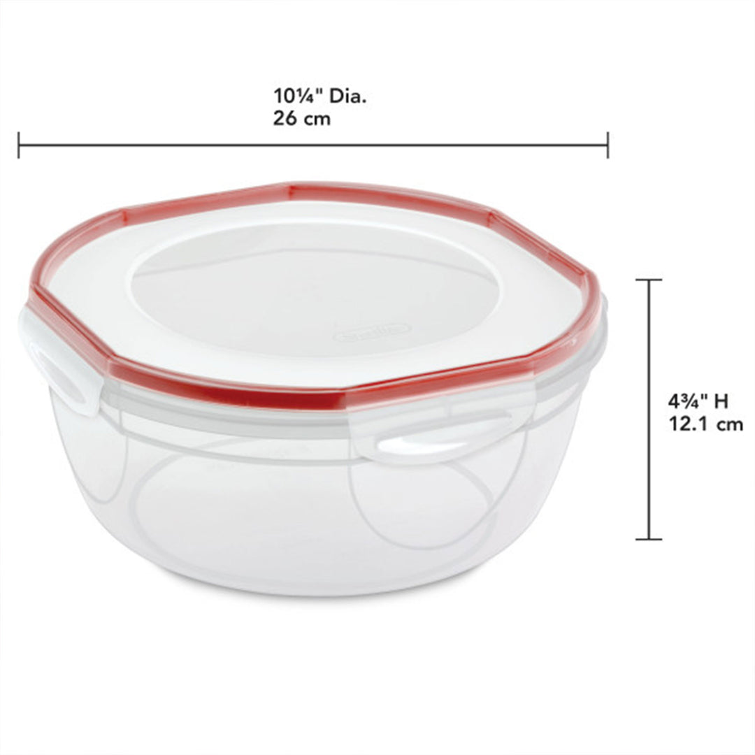 Sterilite Ultra Seal 4.7 Qt Plastic Food Storage Bowl Container w/ Lid, (8 Pack)