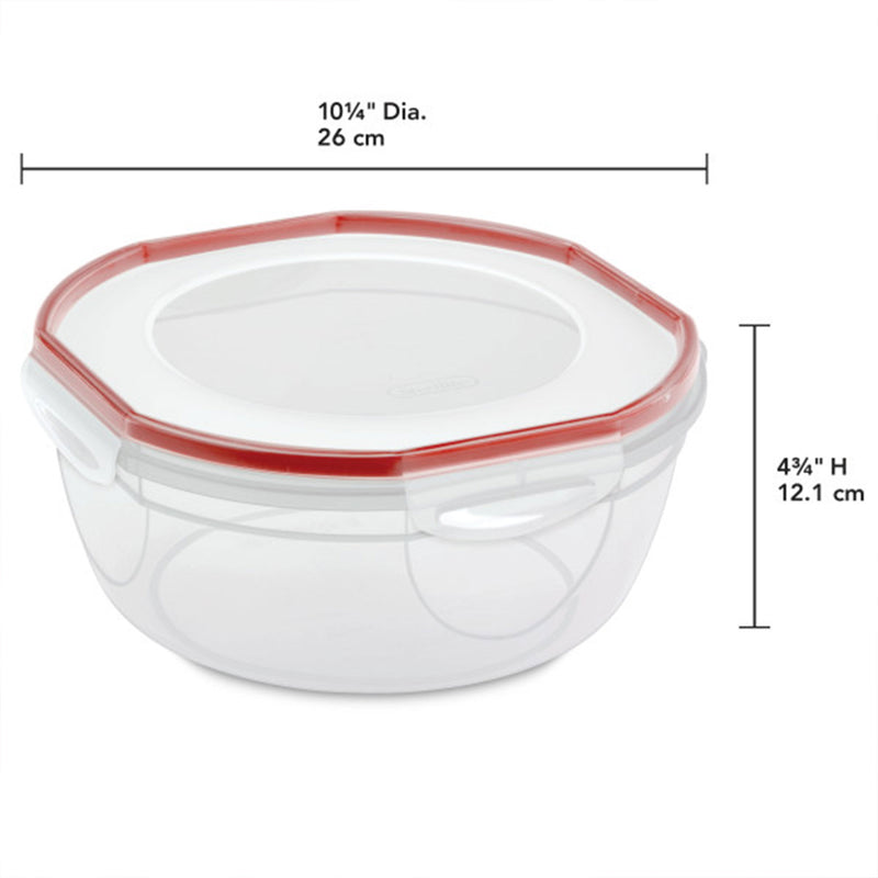 Sterilite Ultra Seal 4.7 Qt Plastic Food Storage Bowl Container w/ Lid (12 Pack)