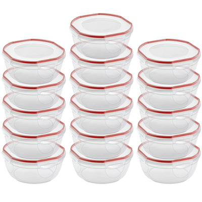 Sterilite Ultra Seal 4.7 Qt Plastic Food Storage Bowl Container w/ Lid (16 Pack)