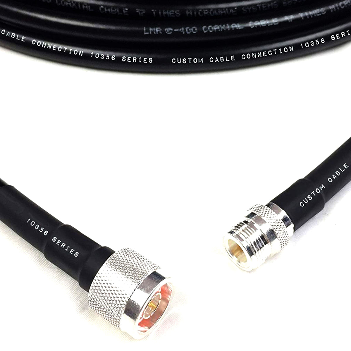 Custom Cable Connection 25 Foot Male to Female Low Loss Cable for Outdoor Use