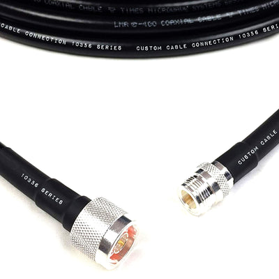 Custom Cable Connection 25 Foot Male to Female Low Loss Cable for Outdoor Use