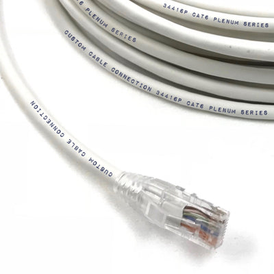 Custom Cable Connection 75 Foot 550 MHz Cat 6 Ethernet Patch Plenum Cable, White