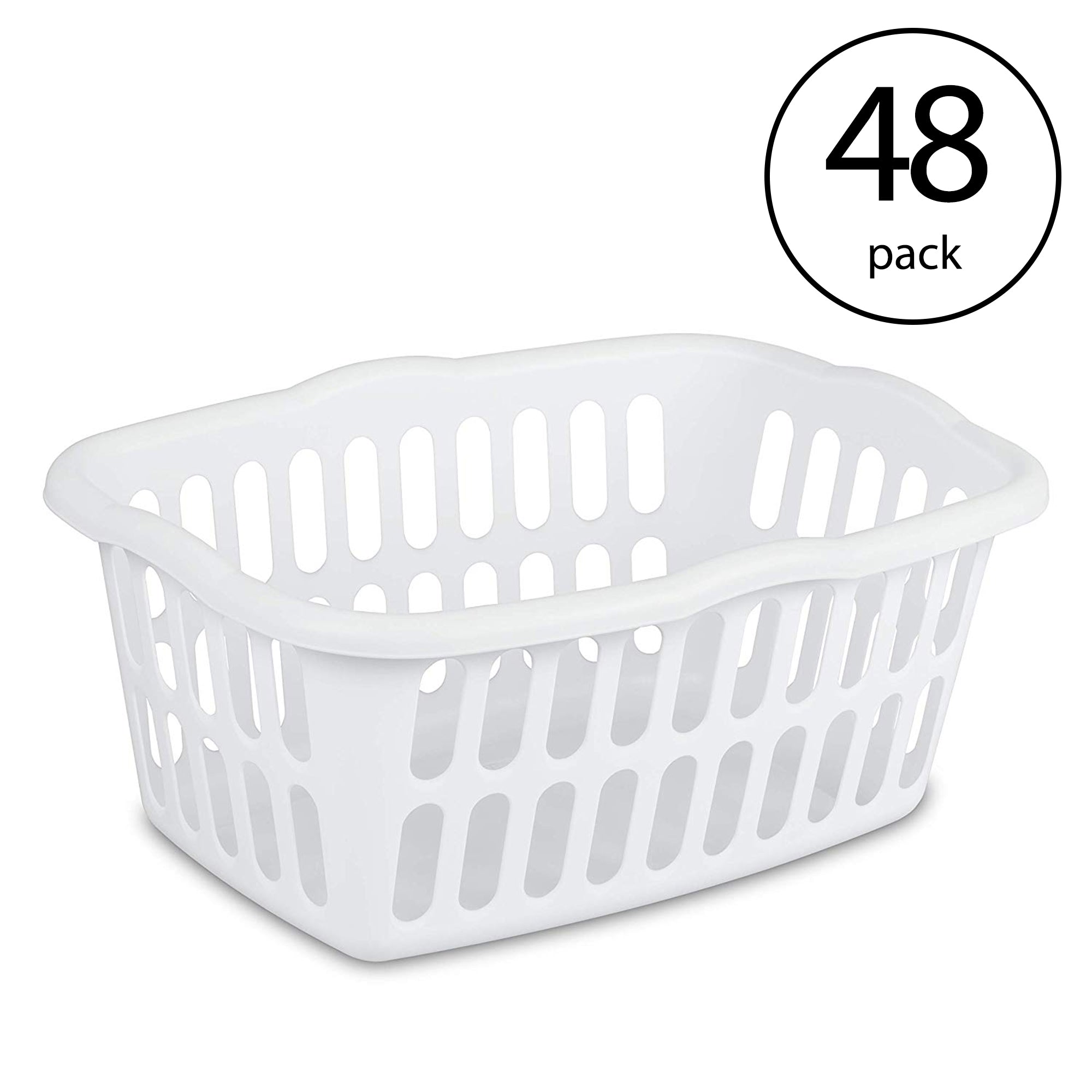 Sterilite 1.5 Bushel Plastic Clothes Laundry Basket Bin, Assorted (48 Pack) - VMInnovations