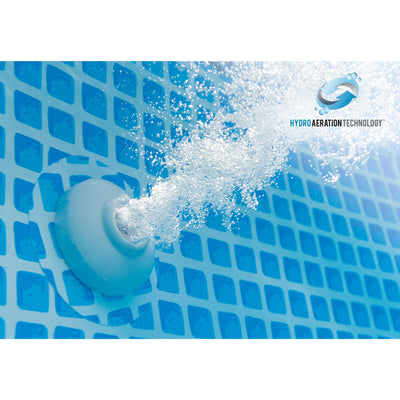 Intex 18ft x 4in Metal Frame Above Ground Pool Set Pump, Ladder, Cover (Used) - VMInnovations