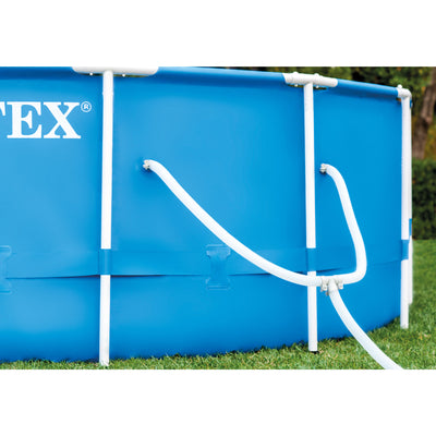 Intex 18'x48" Metal Frame Above Ground Pool Set w/ Pump Ladder Cover (Open Box)