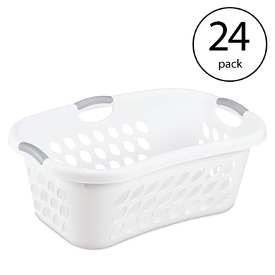 Sterilite Ultra HipHold 1.25 Bushel Plastic Clothes Laundry Basket Bin (24 Pack)